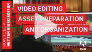 Video editing asset preparation and organization