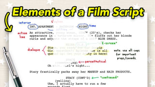 Basic elements of a film script for beginners